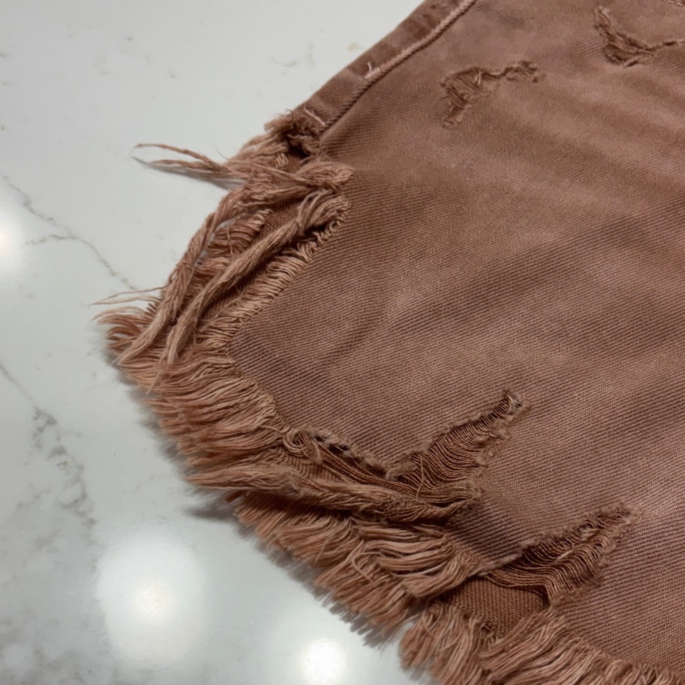 Vervet high rise Women's Frayed Brown Jean Shorts - Picture 4 of 15